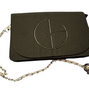 Giorgio Armani Glitter Black Crossbody 2 Satchel purse bag Adj Chain Link Strap